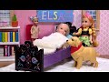 Oh, no, little Elsa is sick ! Get well - Elsa &amp; Anna toddlers - cough - medicine - fever - tea