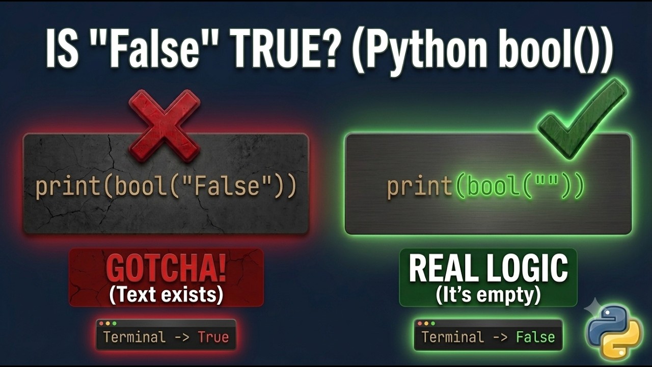 Is "False" TRUE in Python? | bool() Tutorial - YouTube