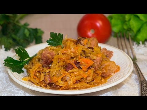 Видео рецепт Солянка из кислой капусты с мясом