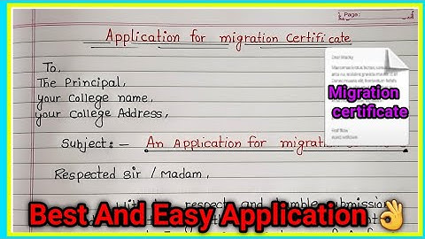 application for migration certificate||migration certificate