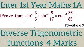 Inter 1st Year Maths 1A||Inverse Trigonometric functions@maths naresh eclass