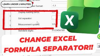 How To Change Formula Separator in Excel From Semicolon ; to Comma , and Vice Versa R Tutorial Data Manipulation Dealing With Comma Decimal Separator