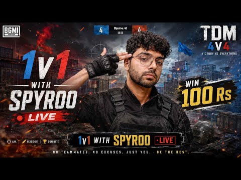 ₹50 for Every Win! 1v1 TDM Challenge 🔫 No Mercy Gameplay 🔥 BGMI LIVE #pubgmobile #bgmi #pubgm