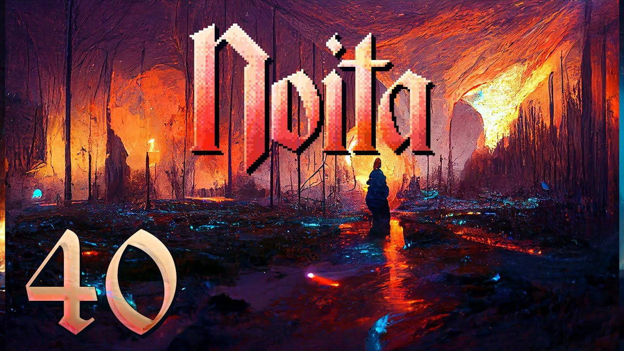 Glass Canons and Explorations and EVIL PIT MONSTER OF DEADLY PURPLE DEATH! Let's Play Noita Ep 40