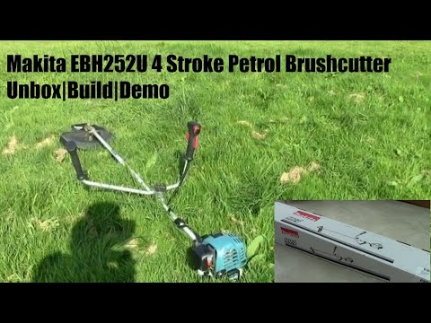Makita EBH252U 4 Stroke Petrol Brushcutter Strimmer Unbox Build and Demo