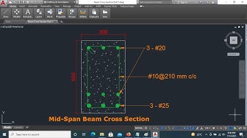 Mid Span Beam Cross Section | Concrete Beam | Beam Details
