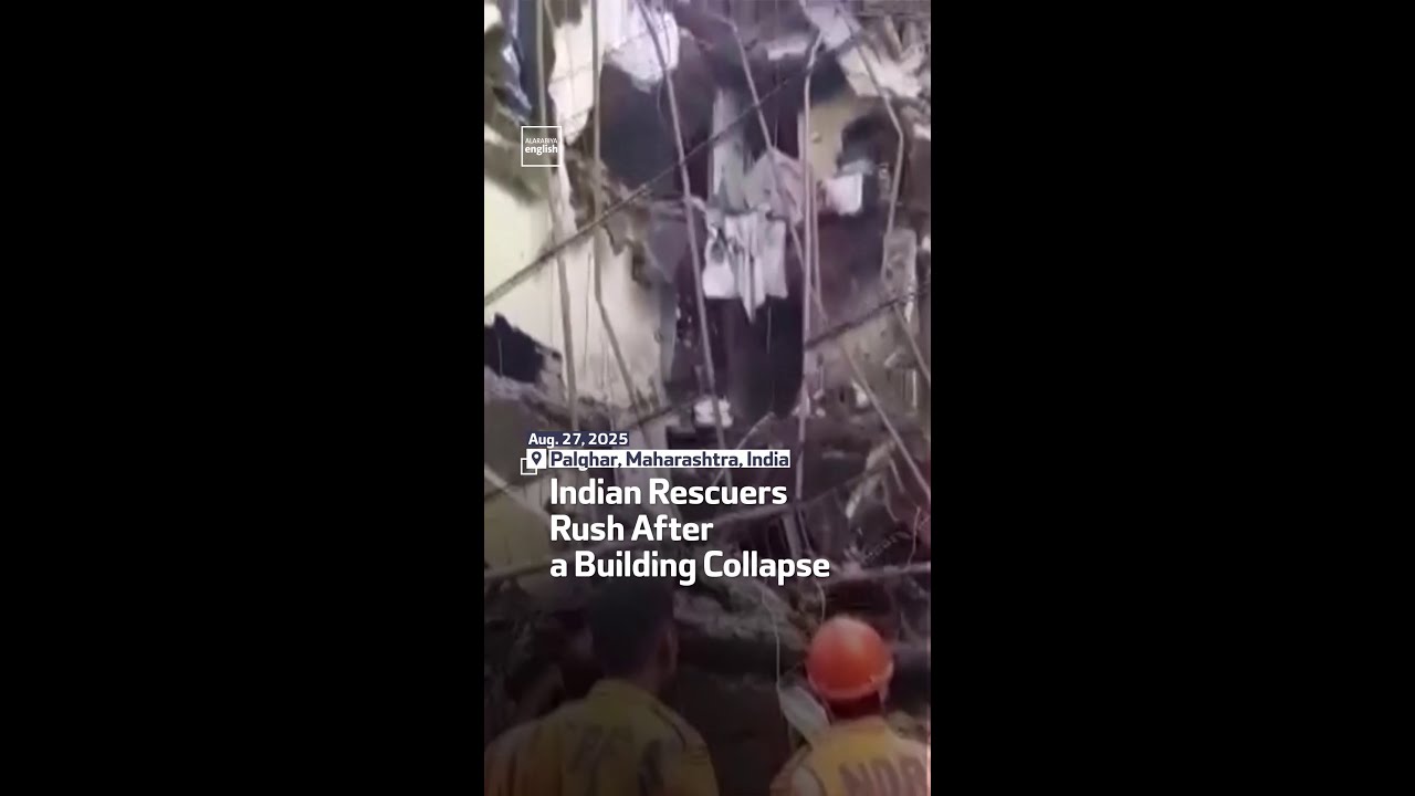 Indian Rescuers Rush After A Building Collapse