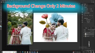 BACKGROUND CHANGE ONLY 2 MINUTES TUTORIAL II BEAUTIFUL WEDDING PHOTO EDITING IN PHOTOSHOP  screenshot 1