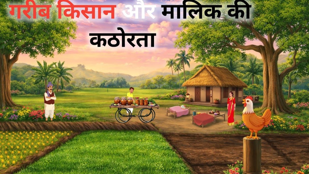 गरीब किसान की मेहनत और मालिक का घमंड | अंत में मालिक को मिला सबक | hindi animated story