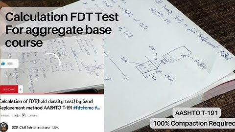 Calculation of FDT(field density test)by Sand Replacement method AASHTO T-191 #fdt #omc #calculation