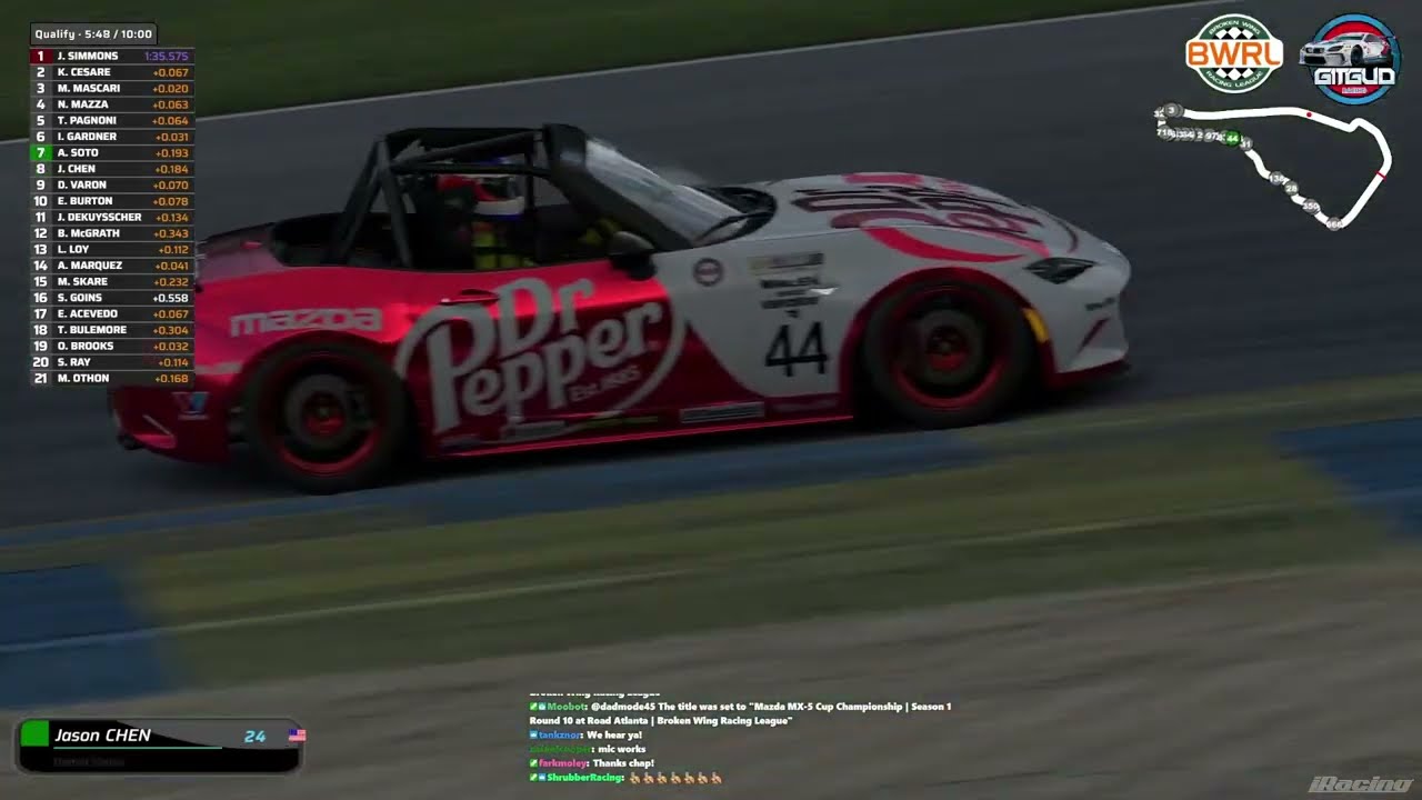3-WIDE for the WIN! | Broken Wing Racing League MX-5 Championship - Season 1 Round 10 Road Atlanta