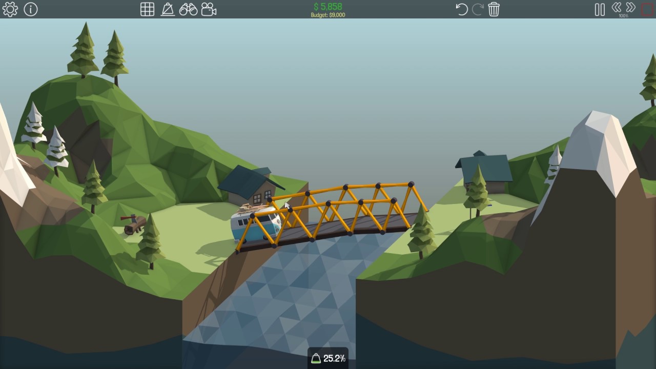 Poly Bridge Big Rig Level Levels 1-5 on Poly Bridge - YouTube
