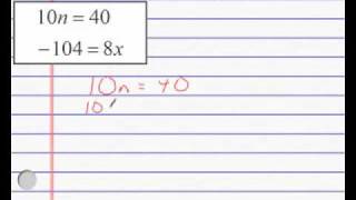 How to Solve One Step Equations