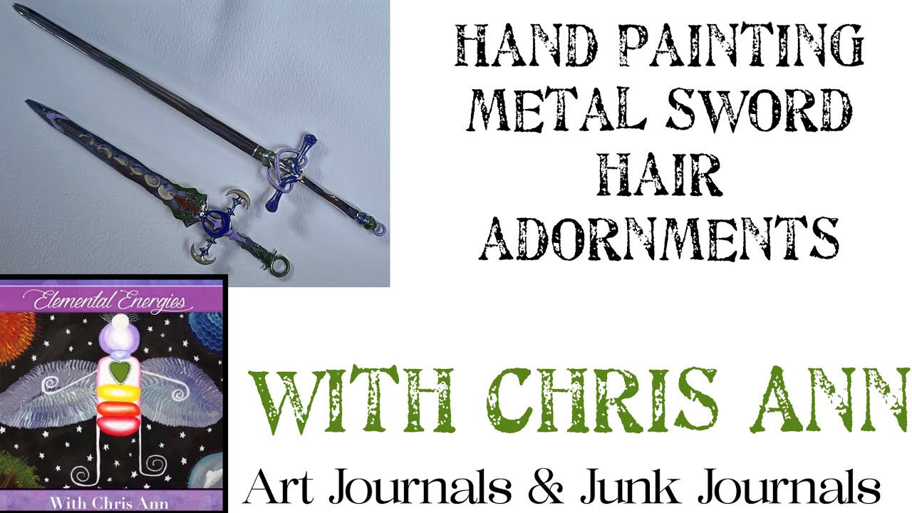 Hand painting metal sword hair adornments