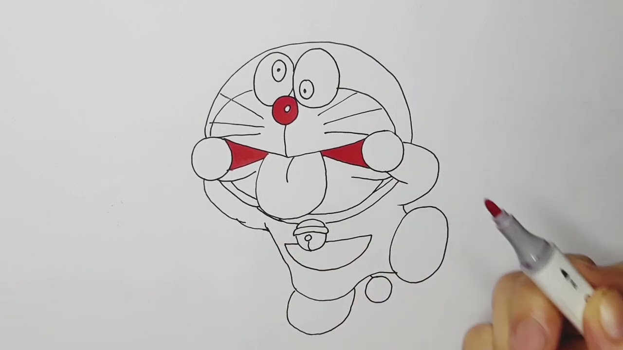 Vẽ Doraemon Lêu Lêu/ Draw Doraemon/Vẽ Nhân Vật Truyện Tranh/Hoạt Hình/ Ngọc  Nguyễntv - Youtube