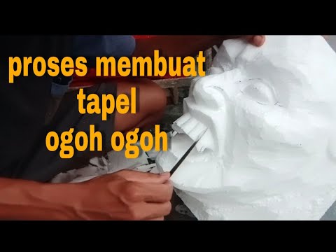 Proses membuat  tapel ogoh ogoh dari styrofoam,,