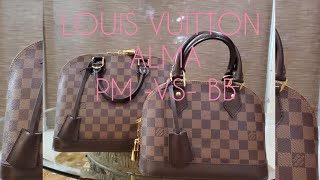 Louis Vuitton ALMA PM -VS- ALMA BB Comparison #handbags #almabb #alma #louisvuitton #damierebene