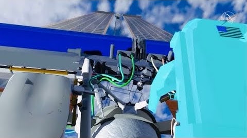 Spacewalk to Install New ISS Solar Arrays Animation
