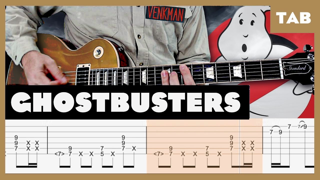 Ray Parker Jr Ghostbusters Theme Guitar Tab Lesson Cover