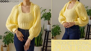 How to Crochet a Collared Sweater | Pattern & Tutorial DIY