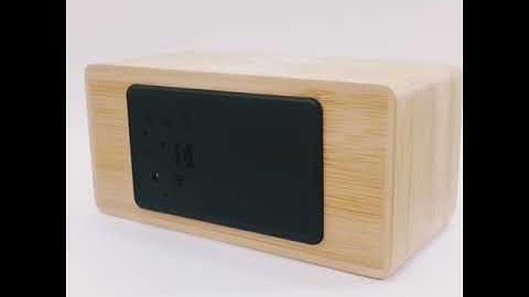 QI Fast Wireless Charging Cellphone Bamboo Wood Alarm Clock with Temperature Function From WellClock