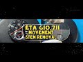 ETA G10.711 Watch Movement Stem Removal