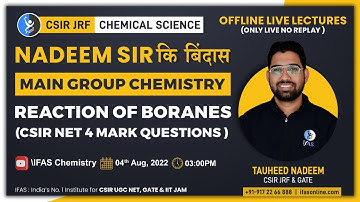 Reaction of boranes Main Group Chemistry | CSIR NET 4 marks Ques