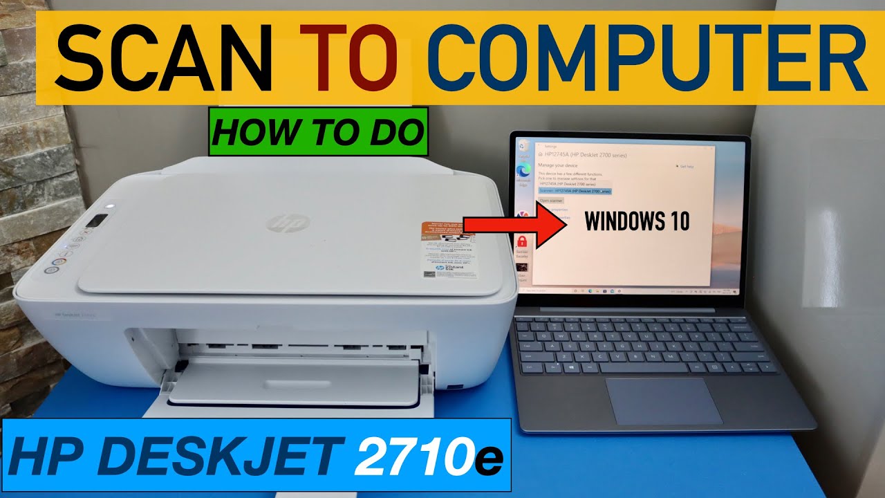 HP DeskJet 2710e Scan To computer. YouTube