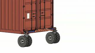 Tri-Advantage: CAD Simulation HitchWich "The Shipping Container Dolly" Pneumatic 21,000 lbs system