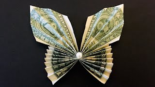 Origami Dollar Butterfly - How to make a Money Origami Butterfly - Origami dollar bill easy tutorial