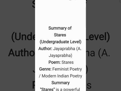 Stares Summary