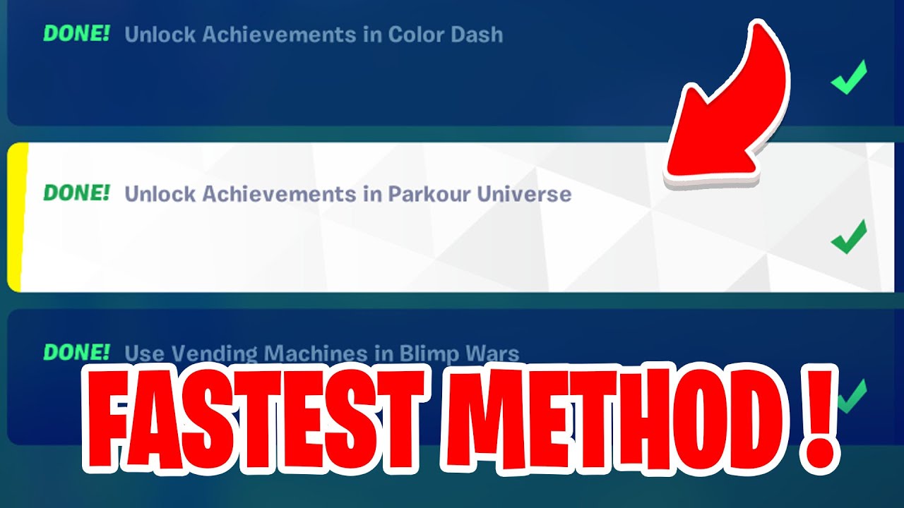 How to unlock achievements in Fortnite Parkour Universe