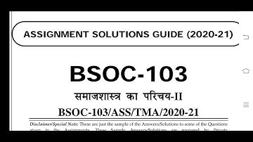 BSOC 103 Ignou Solved Assignment