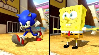 Mario Kart 8 Deluxe - Spongebob, Sonic Run in Leaf Cup (2 Player)|The Peak Racing on Nintendo Switch screenshot 5