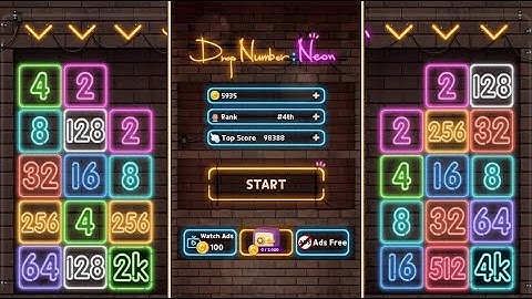Drop Number Neon 2048 - Android Gameplay