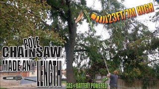 Lengthen Chainsaw Pole Saw to Reach any height