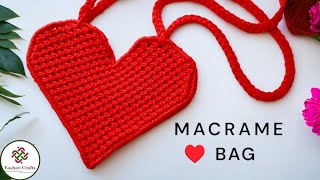 How to make macrame bag | DIY Macrame Bag Tutorial | Macrame heart bag