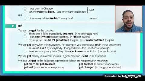 English Grammar in Use شرح unit 44  Passive 3 Verbs with TWO OBJECTS like being told, was born   get