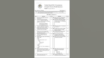 Fbise 9th Class (SSC-I) Computer Science Model Paper (Subjective) 2025 #fbise #modelpaper #9thclass