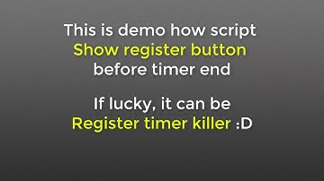 Show Register button for timer killer | SSMMS tricks