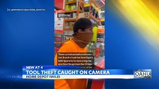 Video goes viral of thieves stealing thousands in merchandise from Oahu Home Depot