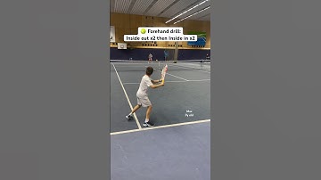 🎾 #tennis forehand drill: alternating inside in inside out - Max 9y old junior player practice
