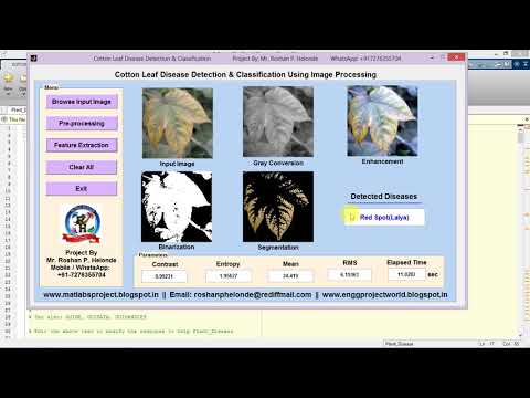 Cotton Leaf Disease Detection and Classification Using Image Processing Full Matlab Code