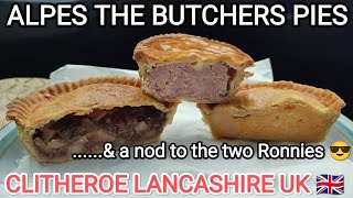 ALPES BUTCHERS of CLITHEROE LANCASHIRE BRITISH PIES England UK BRITISH FOOD 