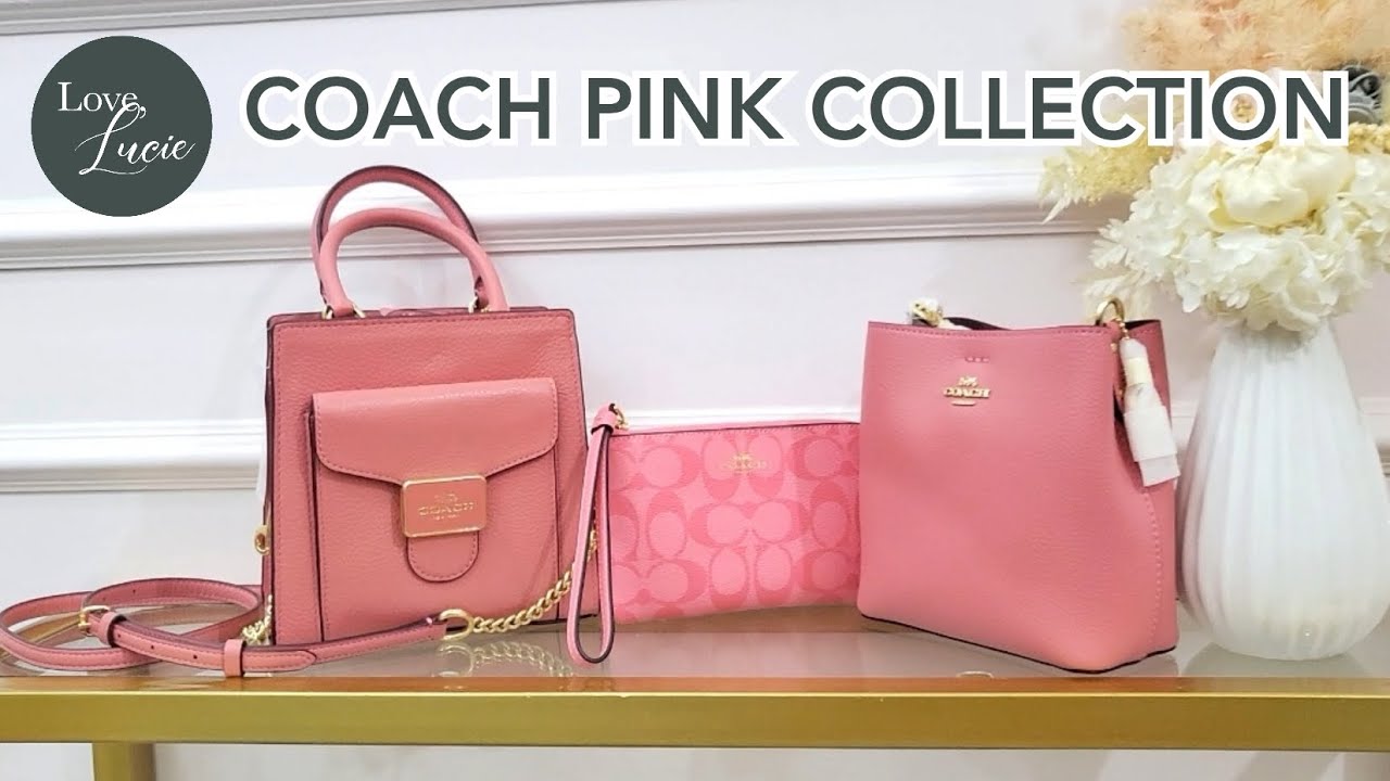 THE BAG REVIEW: COACH MINI TOWN BUCKET, MINI PEPPER AND CORNE ZIP WRISTLET ( PINK COLLECTION) 