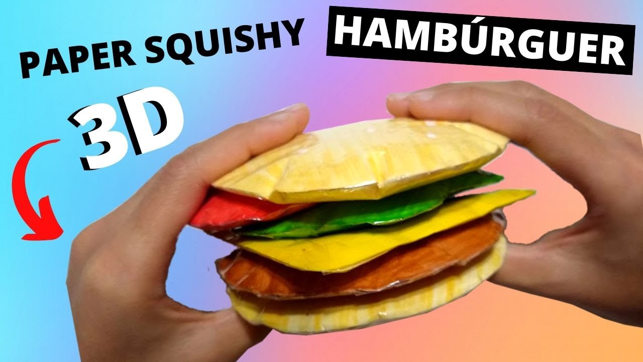 ✅ [SUPER FÁCIL] COMO FAZER PAPER SQUISHY HAMBÚRGUER 3D | O MUNDO DE LARISSA