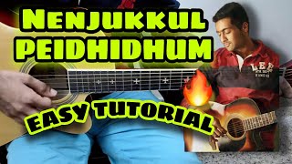 Nenjukkul Peidhidhum guitar lesson || Easy Tamil guitar song || Easy tutorial || For beginners |