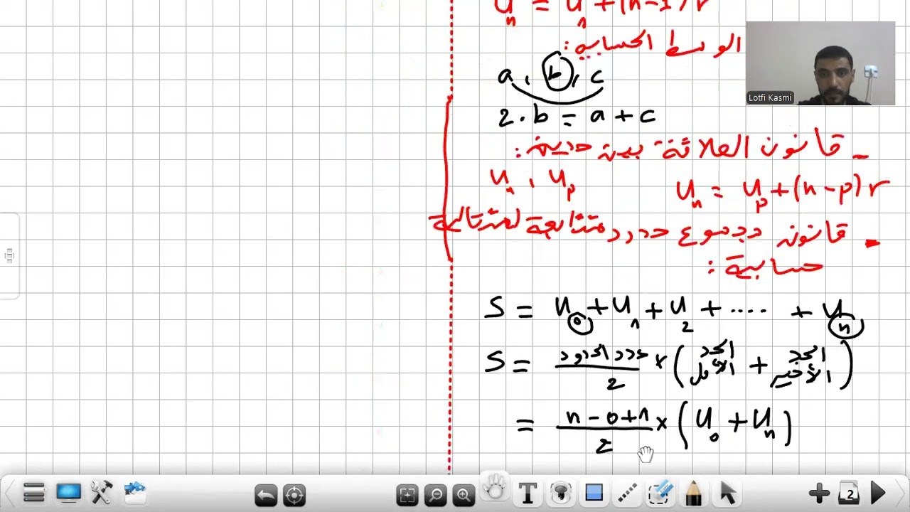 ملخص المتتاليات الحسابية والهندسية
