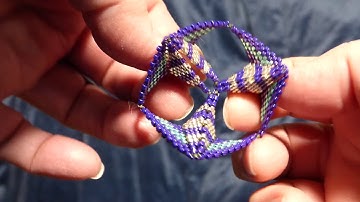 Silver Purple and Aqua Warped Square Kaleidocycle