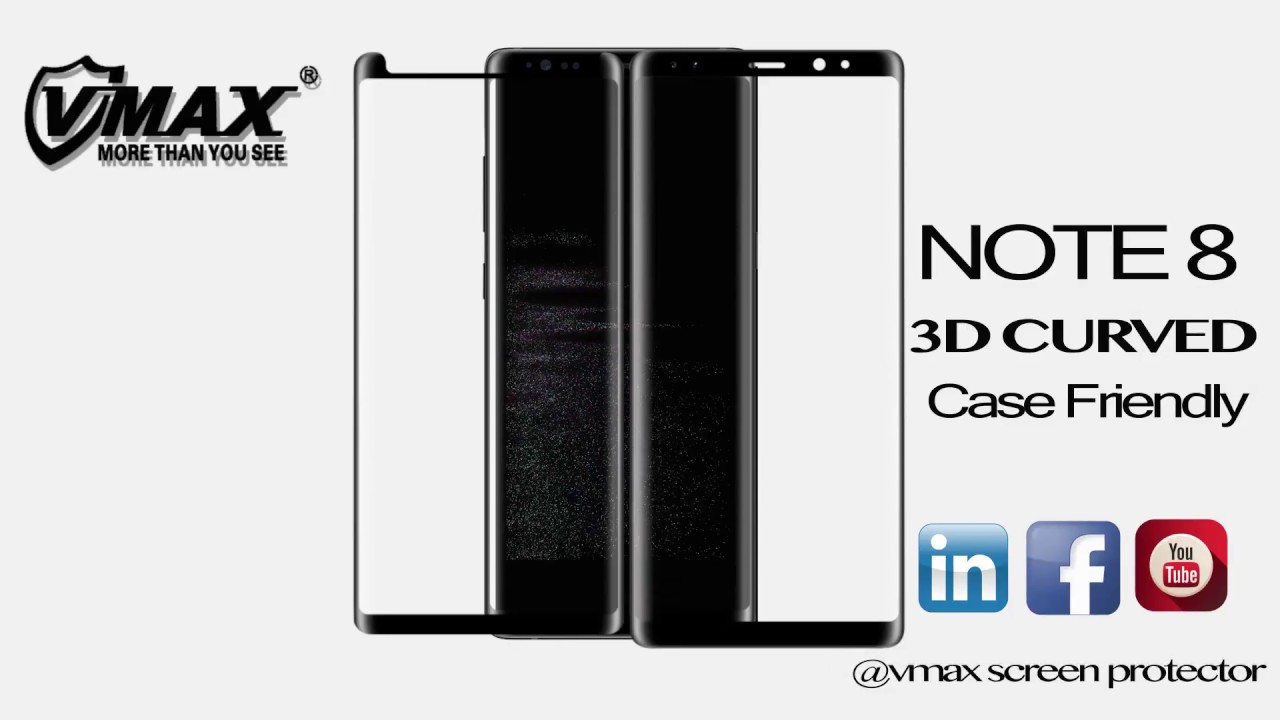 miki@vmax.com.cn VMAX Note8 Full Cover Tempered Glass Screen Protectors Showcase Video